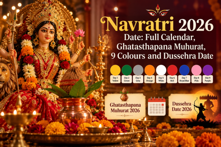 Navratri 2026 Date: Full Calendar, Ghatasthapana Muhurat, 9 Colours and Dussehra Date
